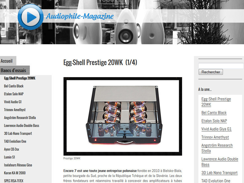 Egg-SHell Prestige 20WK – the review in French magazine